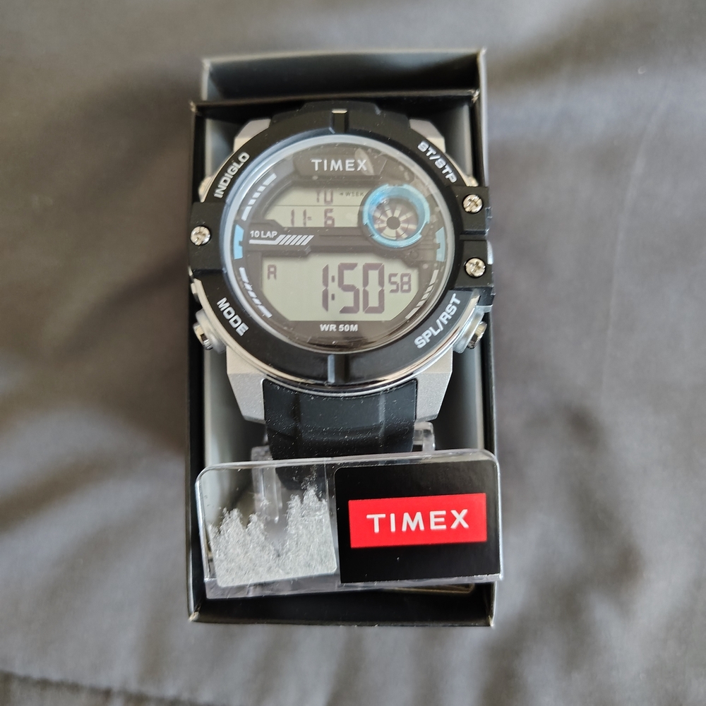 Timex Black & Silver Digital Watch